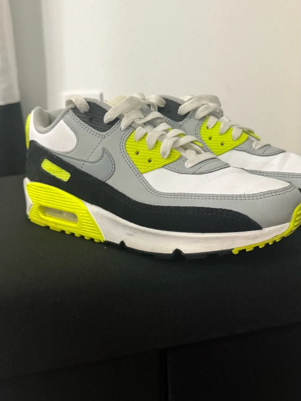 Nike Kids Gray White and Volt Accent Sneakers
